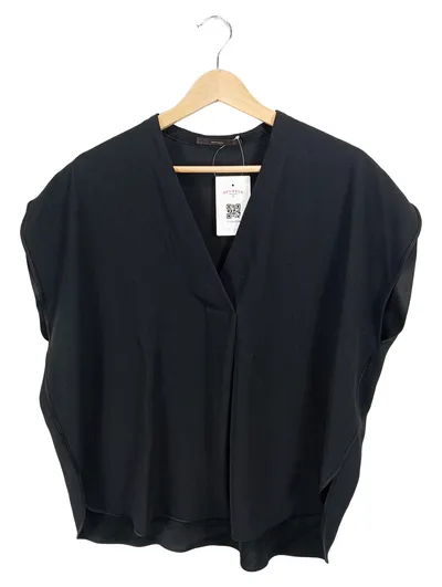 windsor. Damen Hemdbluse Shirt Schwarz Gr. 42 Elegant Kurzarm