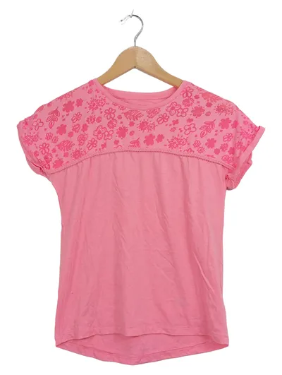 YIGGA Mädchen T-Shirt Gr. 158/164 Rosa Blumenmuster Kurzarm