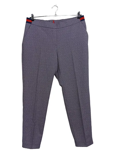 Comma Damen Stoffhose Gr. 46 Blau Gemustert Elegant Büro Hose