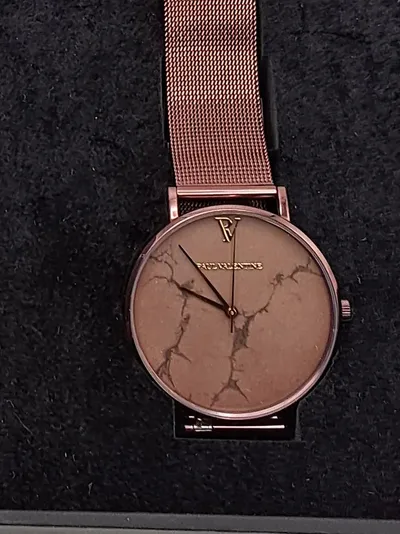 Paul Valentine Damenuhr Armbanduhr Rosa Metall Minimalistisch