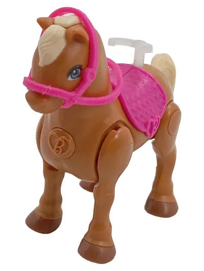 Barbie Pferd elektrisch mit Sattel & Zaumzeug pink beweglich FHV63