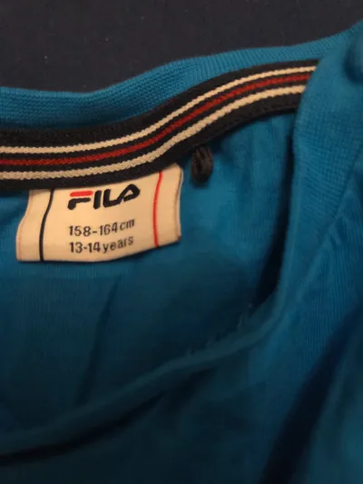 FILA T-Shirt Kinder Gr. 158-164 Blau Sportshirt Logo Tape