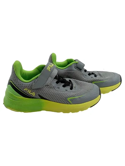 FILA Kinder Sneaker Sportschuhe Gr. 31 Grau Grün Klettverschluss