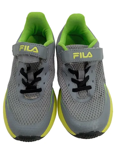 FILA Kinder Sneaker Sportschuhe Gr. 31 Grau Grün Klettverschluss