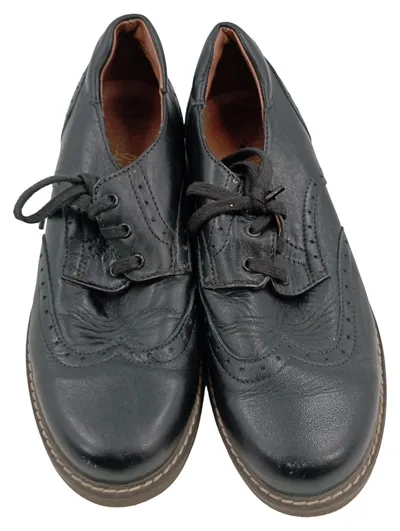SABALIN Schnürschuhe Brogue Leder Schwarz Gr. 35 Kinder Oxford