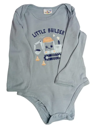 Orsolino Baby Langarmbody Little Builder Bagger Gr. 74/80 Blau
