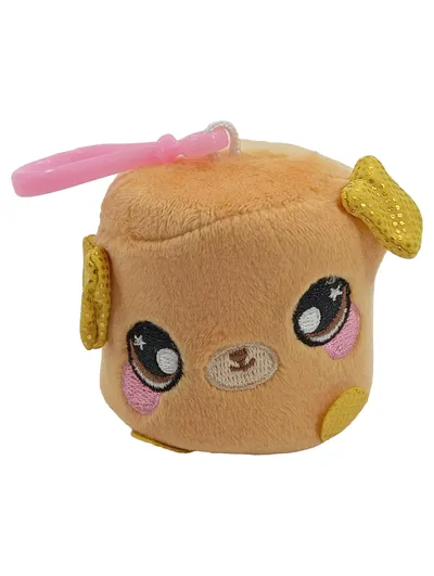 Squeezamals Plüsch Schlüsselanhänger Hund Orange Clip Anhänger 5cm
