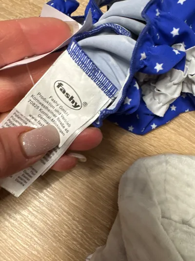 Fashy Baby Mädchen Badeanzug Gr. 92 Blau Sterne Rüschen Einteiler