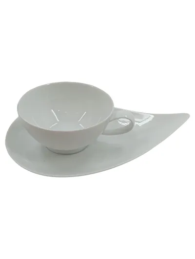 Königlich Tettau Kaffeetasse mit Untertasse Porzellan Weiß Bavaria Germany
