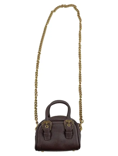Versace Jeans Couture Mini Henkeltasche Damen Braun Leder Goldkette