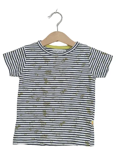 Dirkje Kinder T-Shirt Jungen Gr. 92 Weiß Blau Gestreift Safari