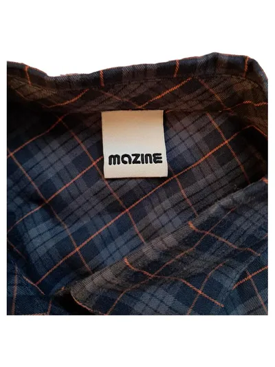 Mazine Hemdbluse Damen Gr. S Kariert Blau Langarm Flanell