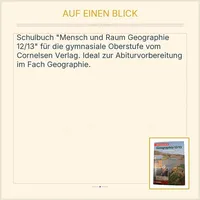 Cornelsen Mensch und Raum Geographie 12/13 Oberstufe Schulbuch Abitur 2
