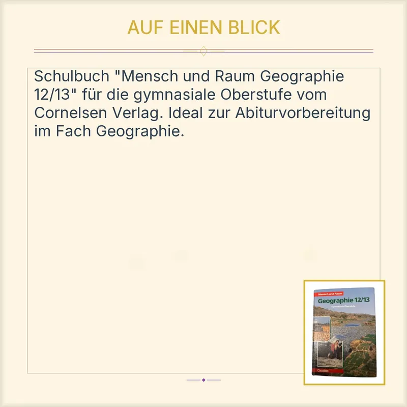 Cornelsen Mensch und Raum Geographie 12/13 Oberstufe Schulbuch Abitur 2