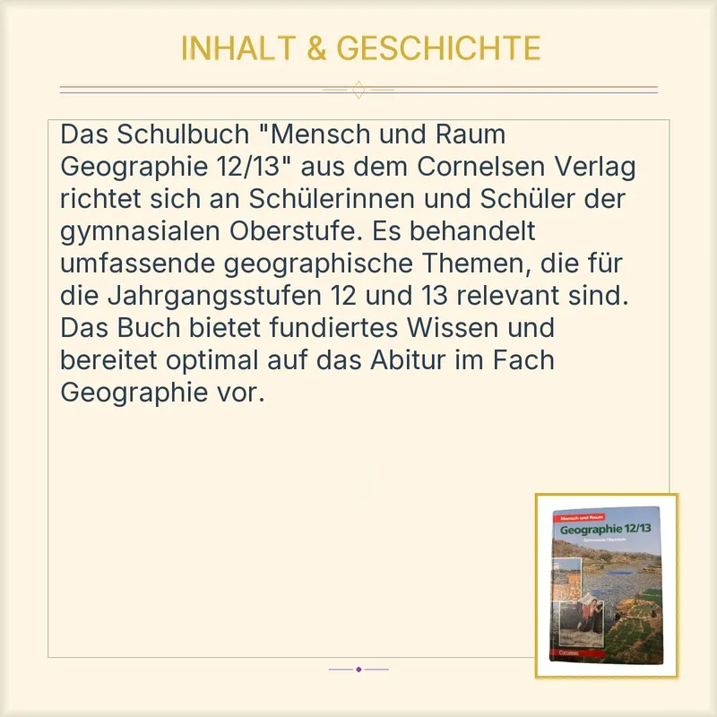 Cornelsen Mensch und Raum Geographie 12/13 Oberstufe Schulbuch Abitur 3