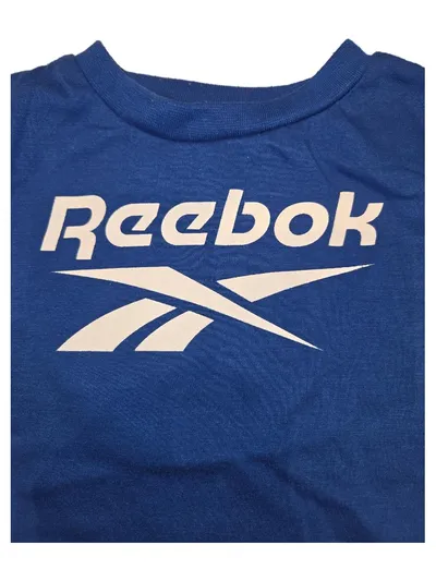 Reebok Kinder T-Shirt Blau Logo-Print Gr. 24 Monate/92 Kurzarm