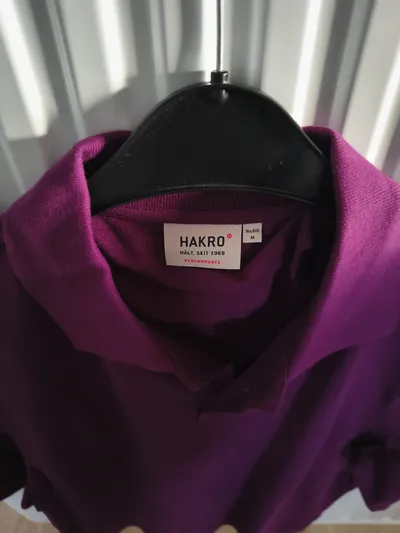 HAKRO Poloshirt Herren Gr. M/50 Lila Performance No.816 Kurzarm