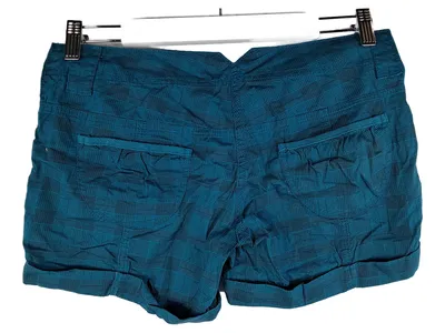 Madonna Damen Shorts Gr. M Petrol Kariert Sommer Kurze Hose