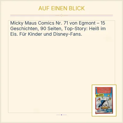 Micky Maus Comics Nr. 71 Egmont 15 Geschichten 90 Seiten Heiss im Eis