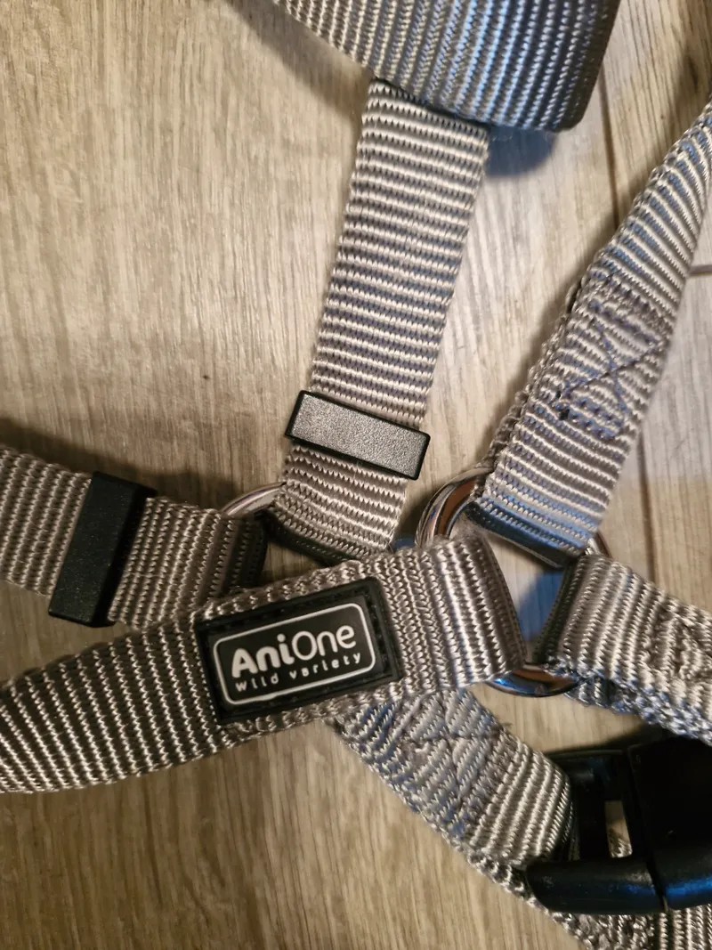 AniOne Hundegeschirr Größe M Grau Nylon verstellbar wild variety 3