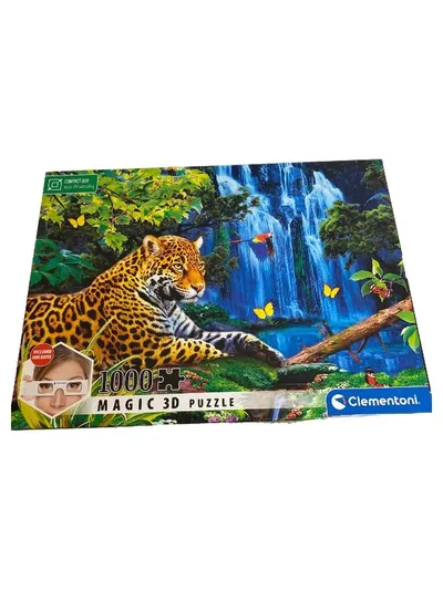 Clementoni Magic 3D Puzzle 1000 Teile Leopard Wasserfall Dschungel