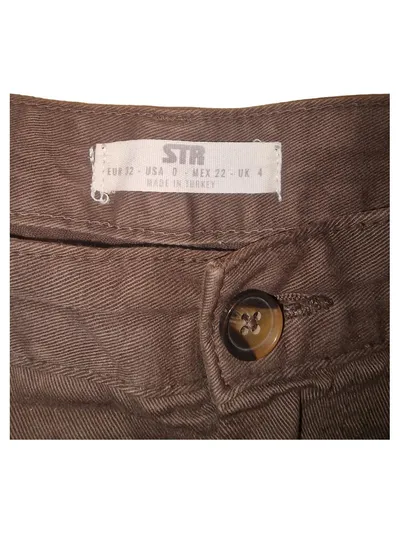 Stradivarius Damen Cargohose Größe 32 Braun Casual Baumwolle STR