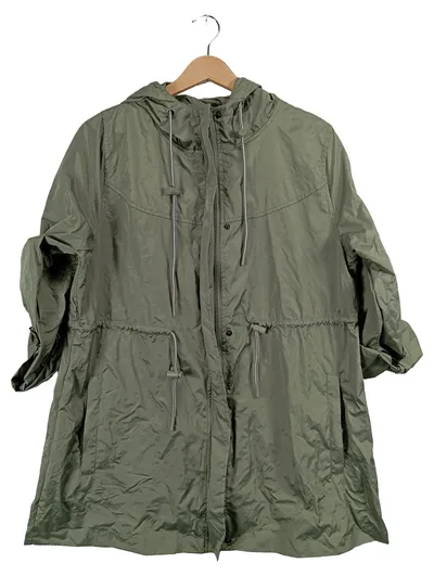 ZABAIONE Damen Parka Leichte Jacke Oliv Kapuze Gr. M 38