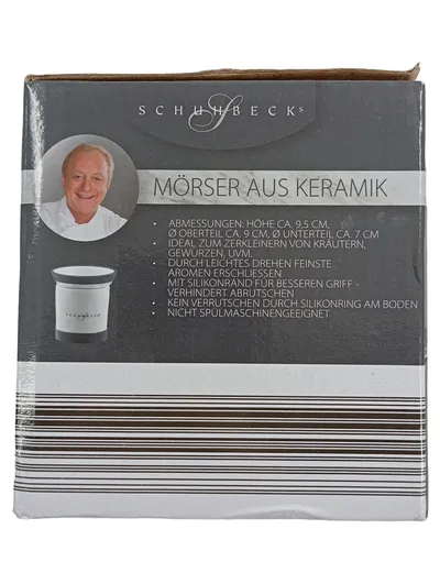 Mörser aus Keramik mit Stößel weiß modern Kräuter Gewürze 9,5cm