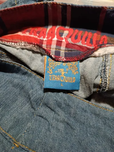 Tranquillo Jeansrock Damen Gr. L Blau Cargo Baumwolle Ballonrock