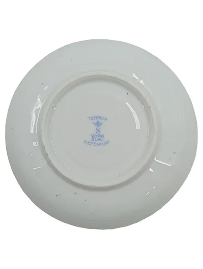 Tuppack Unterteller China Blau Tiefenfurt Porzellan Blumenmuster 14cm