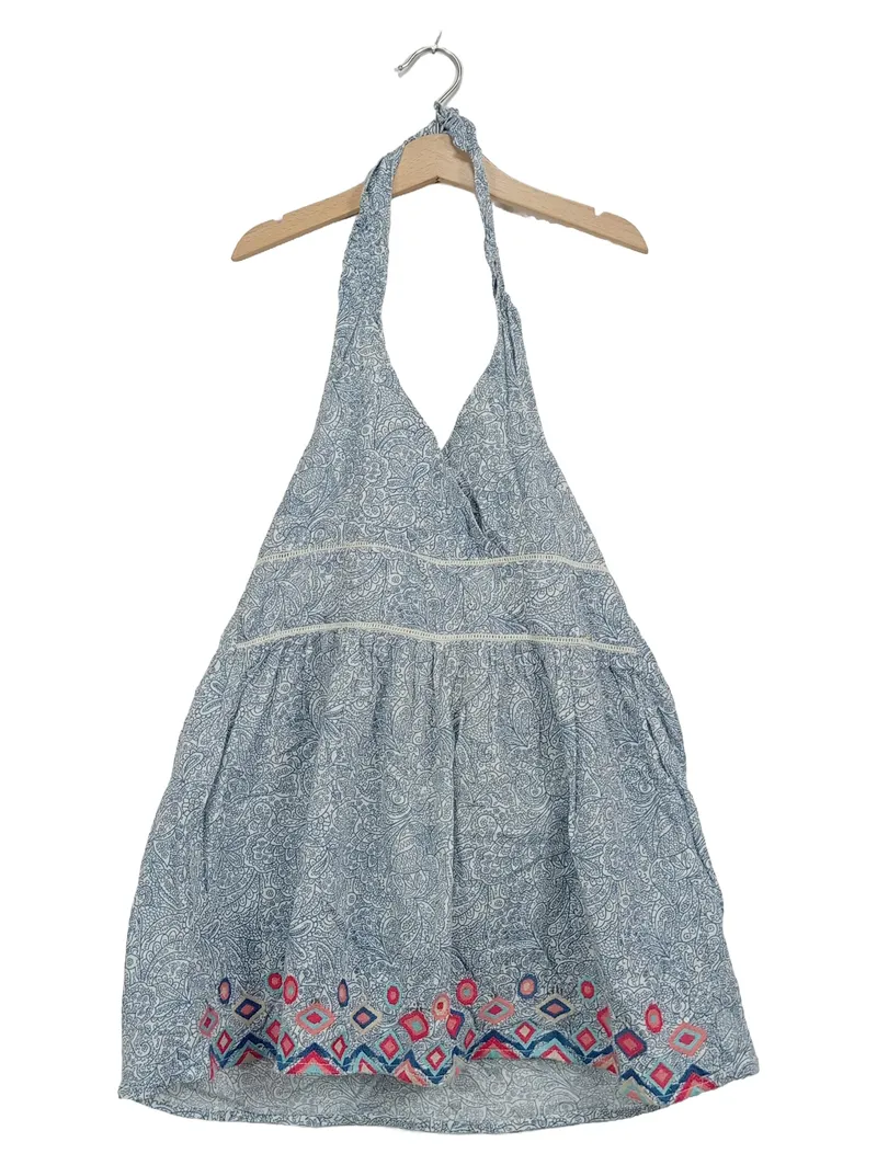 BON'A PARTE Mädchen Sommerkleid Neckholder Paisley Gr. 152 Blau Boho 1
