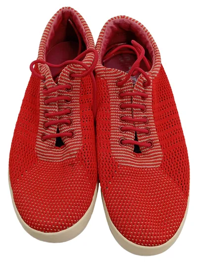 Camper Herren Sneaker Low Rot Strick Mesh Größe 43 Casual Lace-Up