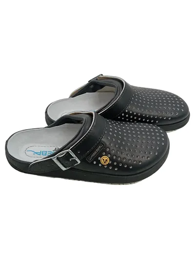 ABEBA ESD Arbeitsschuhe Herren Clogs Leder Schwarz Gr. 41 Berufsschuhe