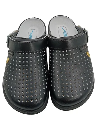 ABEBA ESD Arbeitsschuhe Herren Clogs Leder Schwarz Gr. 41 Berufsschuhe