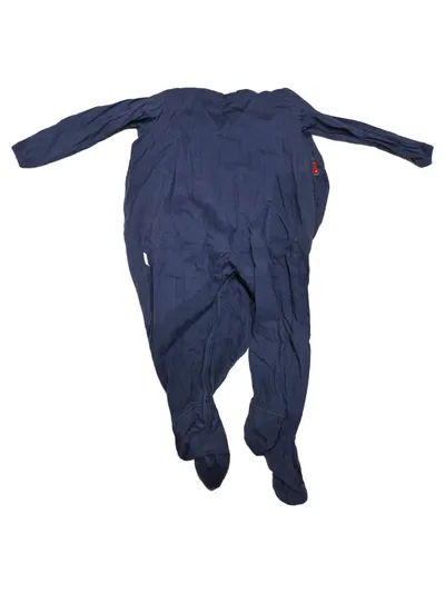 Schiesser Baby Schlafstrampler Einteiler Gr. 74 Blau Baumwolle Jungen