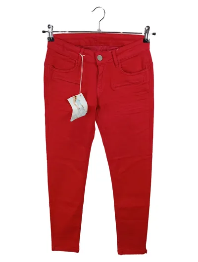 Blue Fire Co. Damen Stoffhose Rot W28 L28 Skinny Stretch NEU