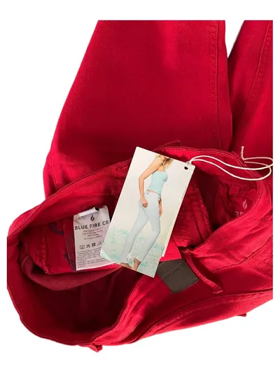 Blue Fire Co. Damen Stoffhose Rot W28 L28 Skinny Stretch NEU