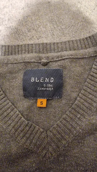 Blend Herren Pullover V-Ausschnitt Grau Gr. S Strickpullover Casual