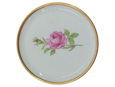 FÜRSTENBERG Porzellan Unterteller Rose Pink Goldrand 10cm klassisch