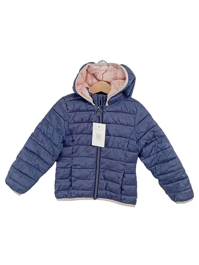 Okaïdi Mädchen Steppjacke Gr. 110 Blau Rosa Kapuze Winterjacke