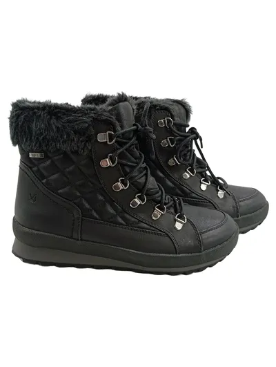 Caprice Damen Schneestiefel Schwarz Gr. 39 TEX Wasserdicht Fellbesatz NEU