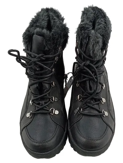 Caprice Damen Schneestiefel Schwarz Gr. 39 TEX Wasserdicht Fellbesatz NEU