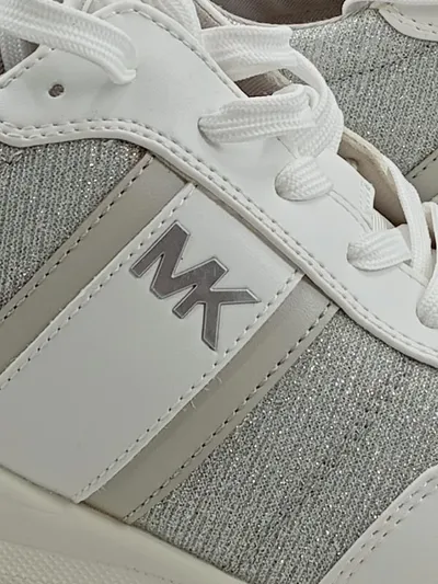Michael Kors Damen Sneaker Low Weiß Silber Glitzer Keilabsatz Gr. 41