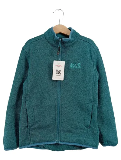 Jack Wolfskin Fleecejacke Kinder Gr. 128 Petrol Outdoor Strickfleece