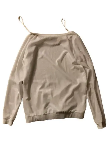 BIEN BLEU Damen Langarmshirt Weiß Gr. S Basic Casual Viskose 3