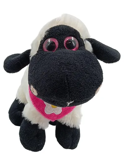 Aliki Schaf Plüschtier Kuscheltier schwarz-weiß pink Halstuch 21cm