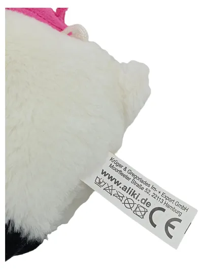 Aliki Schaf Plüschtier Kuscheltier schwarz-weiß pink Halstuch 21cm