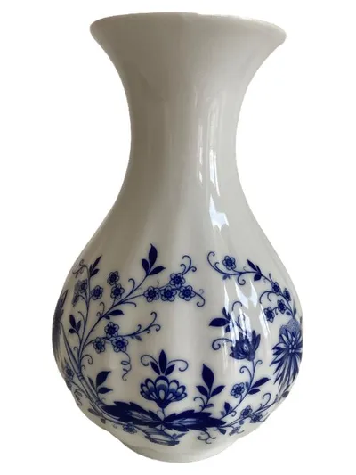 Retsch Vase Zwiebelmuster Porzellan Weiß 16 cm Traditionell