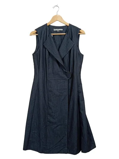 Marc New York Andrew Marc Damen Businesskleid Gr. 38 Blau Ärmellos