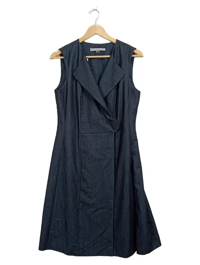 Marc New York Andrew Marc Damen Businesskleid Gr. 38 Blau Ärmellos